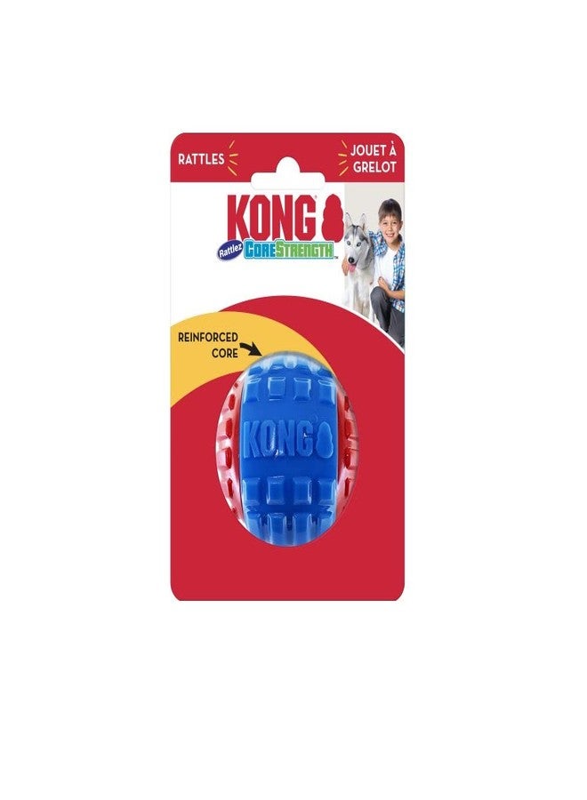 KONG CoreStrength Rattlez Ball Dog Toy Blue/Red, Large - Image 2